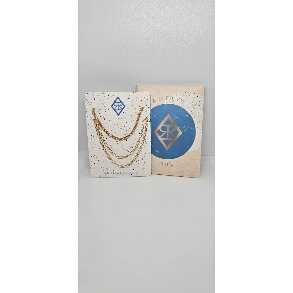 AMELIA RUE Multi Strand Layering Necklace Set 13.5” + 6.5 16” + Extenders